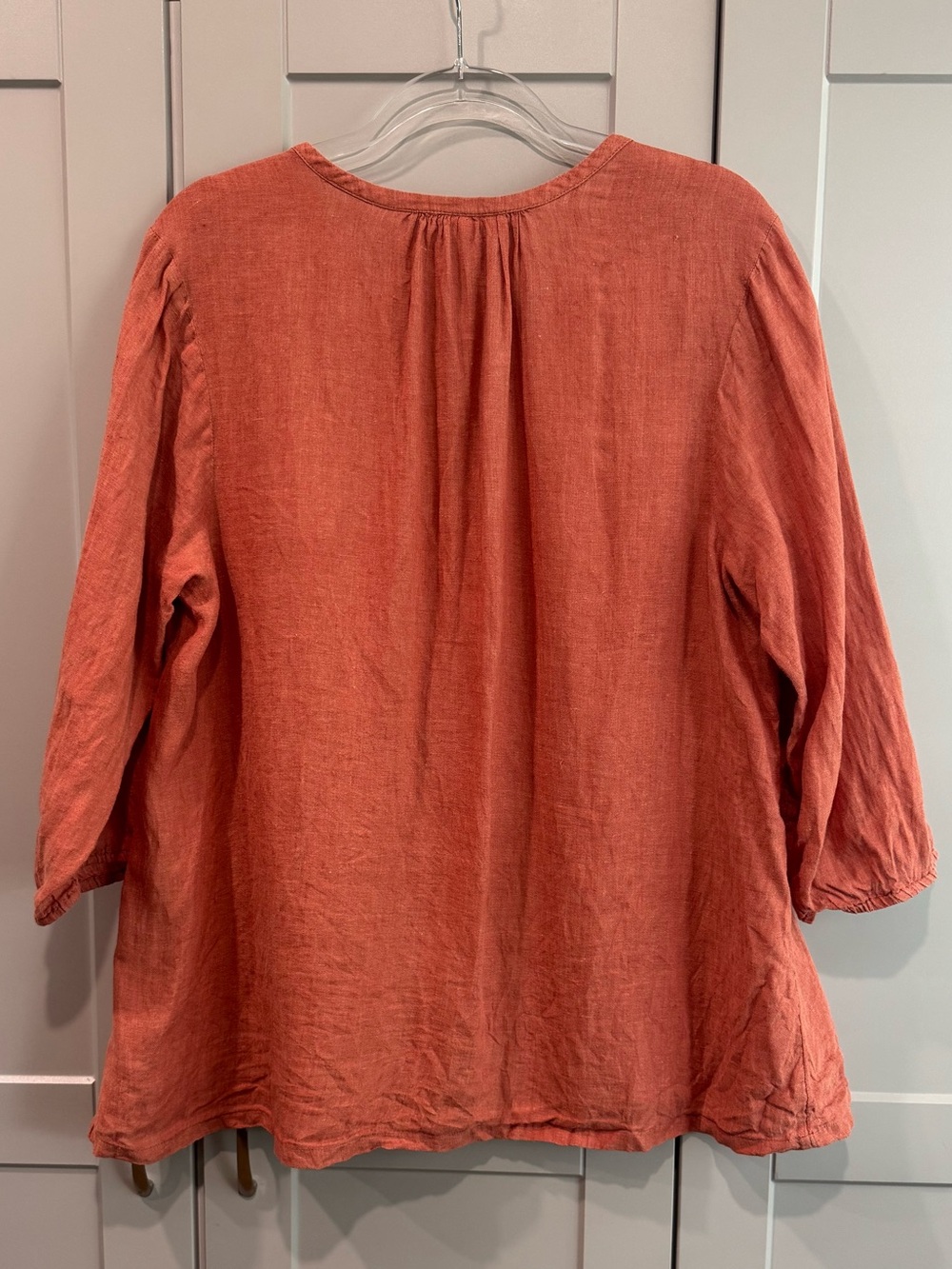 J. Jill Rust Button-Front Linen Tunic - Picture 3 of 3
